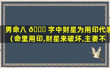 男命八 🐅 字中财星为用印代表（命里用印,财星来破坏,主妻不得力）